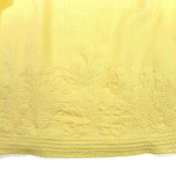 Tweeds Yellow Needlework 3/4 Sleeve Linen Blouse Womens 2X - Picture 7 of 8